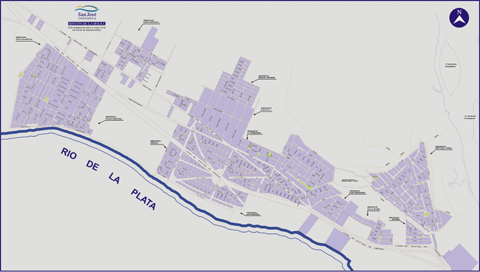 Mapa municipal de Ciudad del Plata