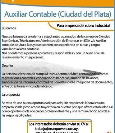 Administrativo Contable- Ciudad del Plata