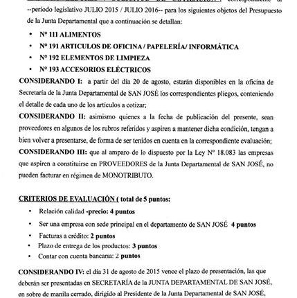 llamado a proveedores