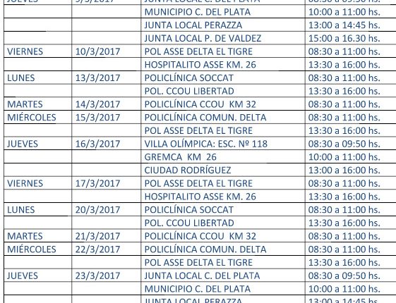 calendario marzo