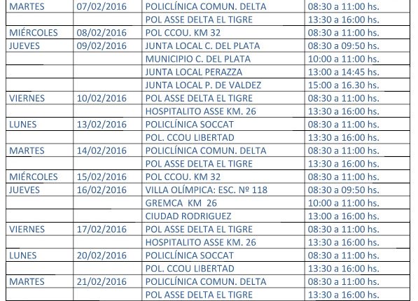 calendario policlinico